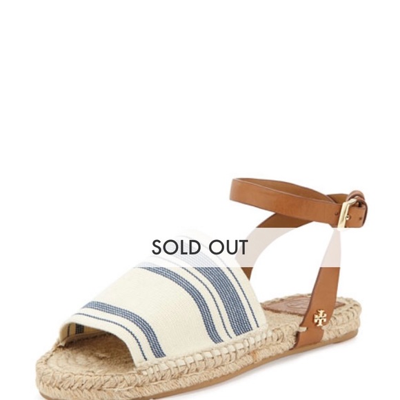 SOLD Tory Burch Espadrille Sandal Awning Ivory/Red - Picture 7 of 7